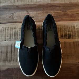 TOMS Women's Black Espadrille Slip-Ons